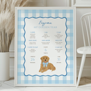 Póster Cachorro de Golden Retriever cumple su 1er cumplea