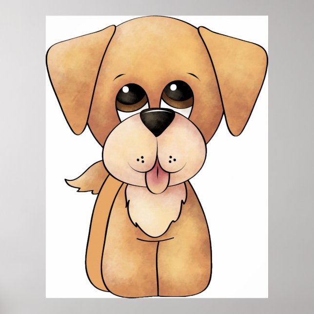 Póster Cachorro de Golden Retriever Perro Adorable (Frente)