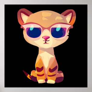 Póster Cachorro de Guepardo con Gafas de Sol