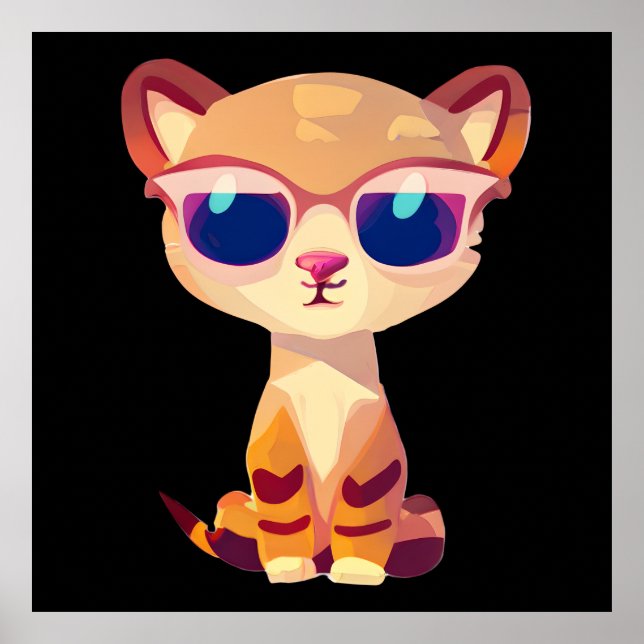Póster Cachorro de Guepardo con Gafas de Sol (Frente)