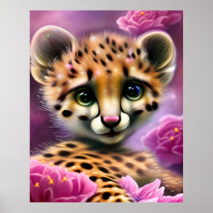 Póster Cachorro de Guepardo de Ojos Soñadores