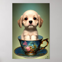 Cachorro de labrador en una taza de té