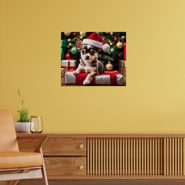 Póster Cachorro de Navidad Chihuahua (Salón 2)