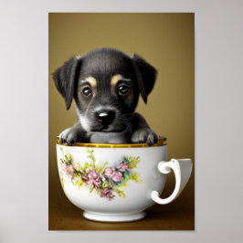 Póster Cachorro de un grano de arena en un Poster de té