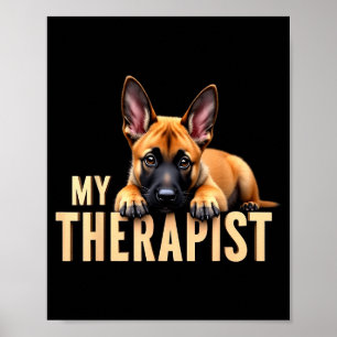 Póster Cachorro divertido Malinois Mi perra Therast pasto