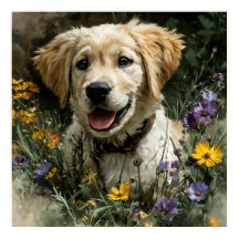 Cachorro Dorado Flor Silvestre Alegría