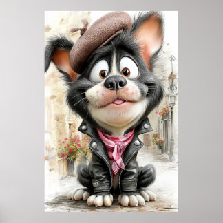 Póster Cachorro Rebelde Adorable