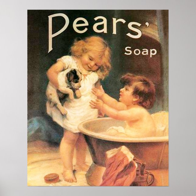 Póster Cachorro Tomando un Baño (Frente)