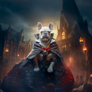 Póster Cachorros adorables de Bulldog Francés Halloween