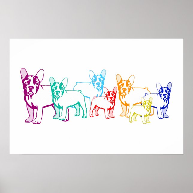 Póster Cachorros Bully en lienzo (Frente)