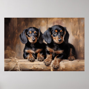 Póster Cachorros de Dachshund