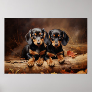Póster Cachorros de Dachshund