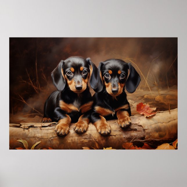 Póster Cachorros de Dachshund (Frente)