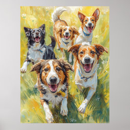 Póster Cachorros felices 
