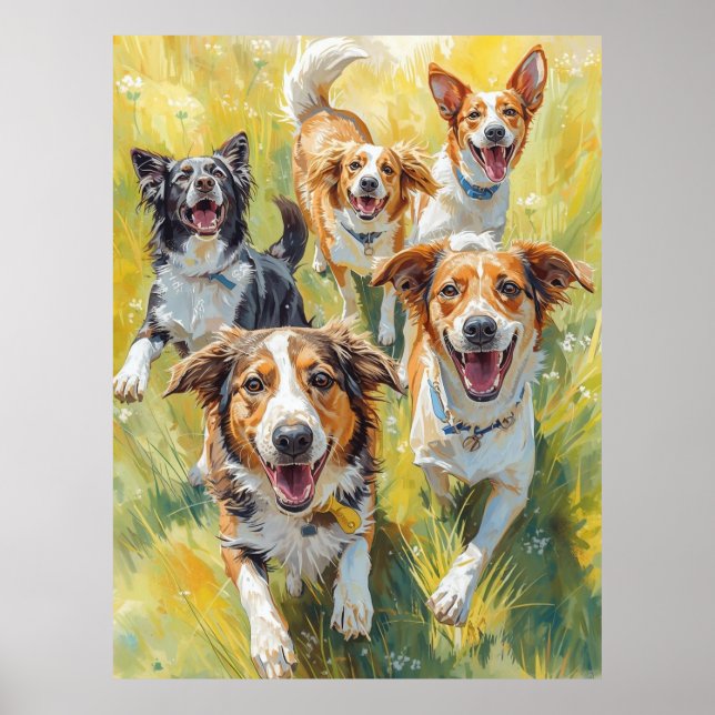 Póster Cachorros felices  (Frente)