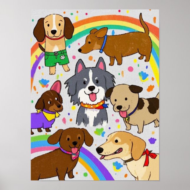 Póster Cachorros juguetones (Frente)