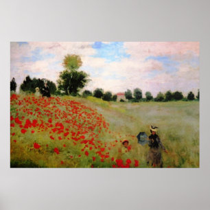 Póster Cachorros rojos de Monet - Parasol de campo de ado