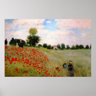 Póster Cachorros rojos de Monet - Parasol de campo de ado