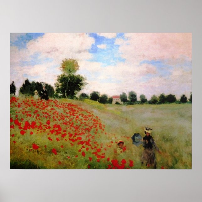 Póster Cachorros rojos de Monet - Parasol de campo de ado (Frente)