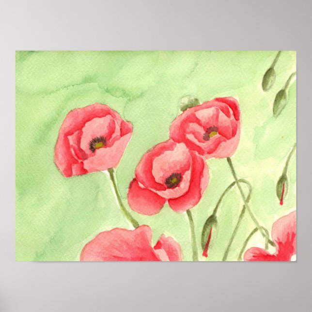 Póster Cachorros rojos en un campo verde (Frente)