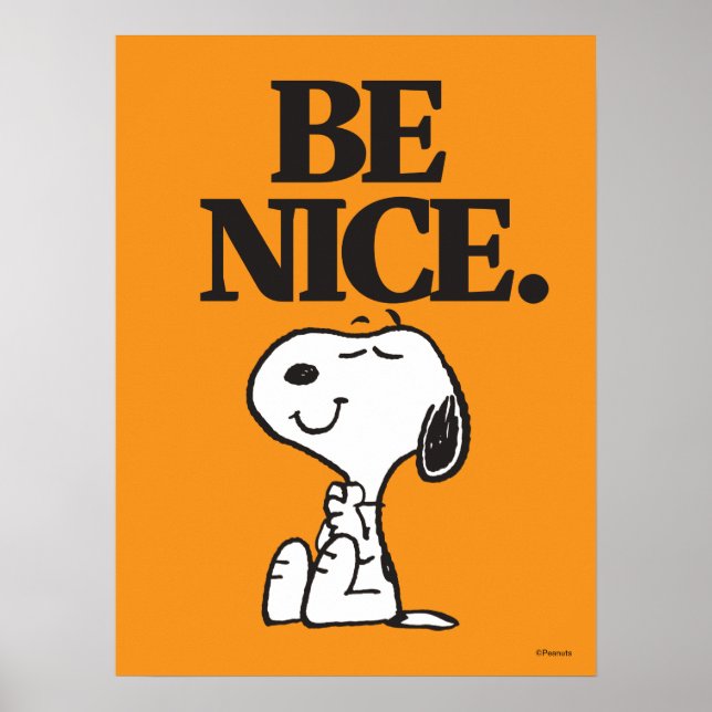 Póster Cachorros Snoopy Sé Amable (Frente)