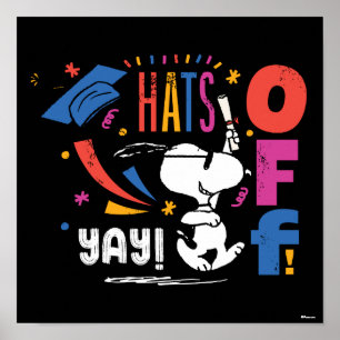 Póster Cachorros Snoopy Sombreros Fuera Para Ti Graduació