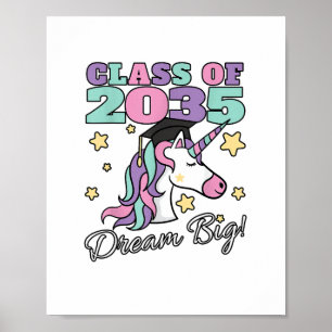Póster Cachucha de graduación de Unicornio Mágico para ni