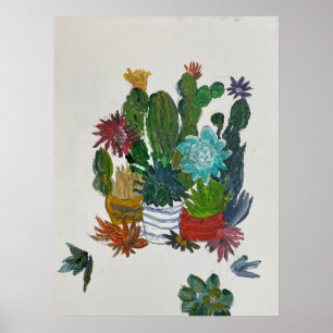 Póster Cacti en ollas