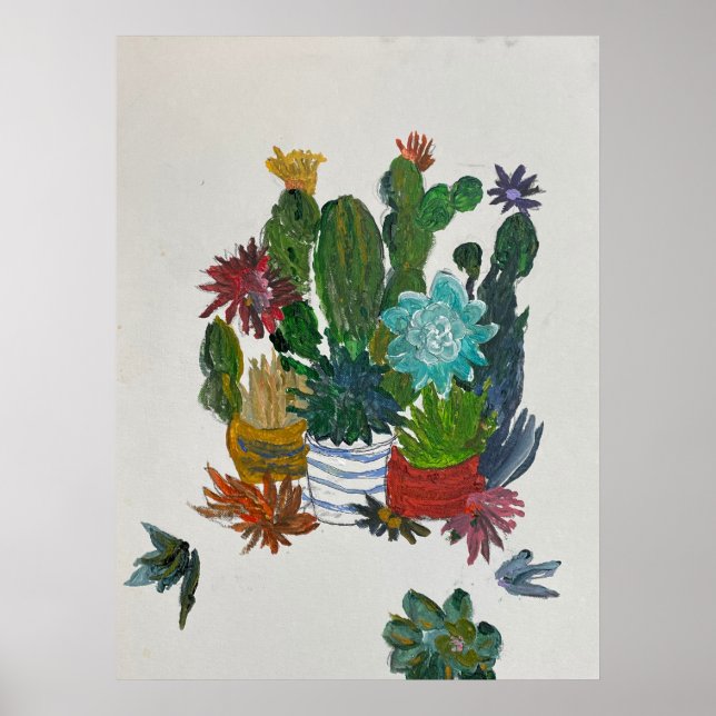 Póster Cacti en ollas (Frente)