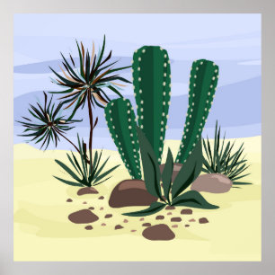 Póster Cacti, suculentos.