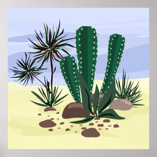 Póster Cacti, suculentos. (Frente)