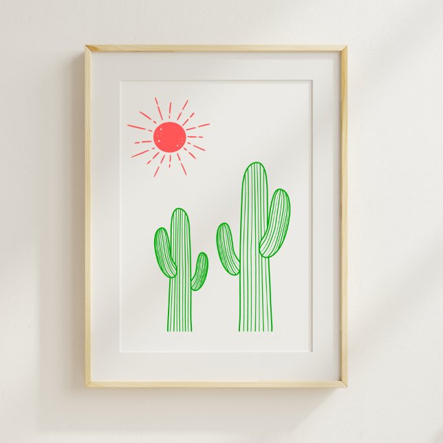 Póster Cactus bajo el sol de la sala de guardería (Subido por el creador)