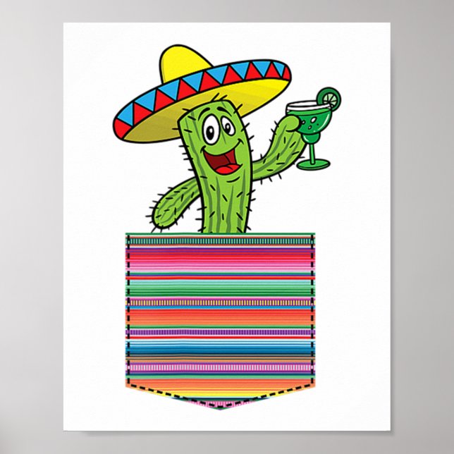 Póster Cactus Blanket Pocket Serape Margarita Fiesta Part (Frente)