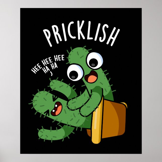 Póster Cactus Cactus Funny Pricklish Puns Dark BG (Frente)