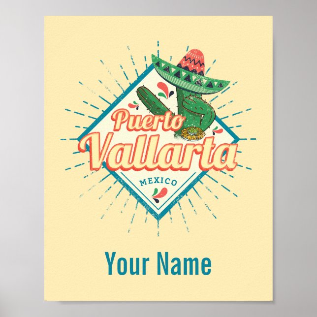 Póster Cactus de baile de Puerto Vallarta Jalisco México (Frente)