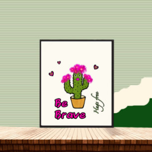 Póster Cactus de color verde