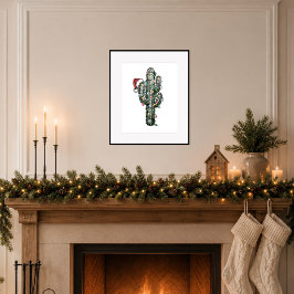 Póster Cactus de Navidad con Luces