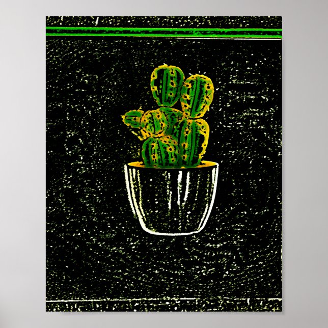 Póster Cactus dibujado (Frente)