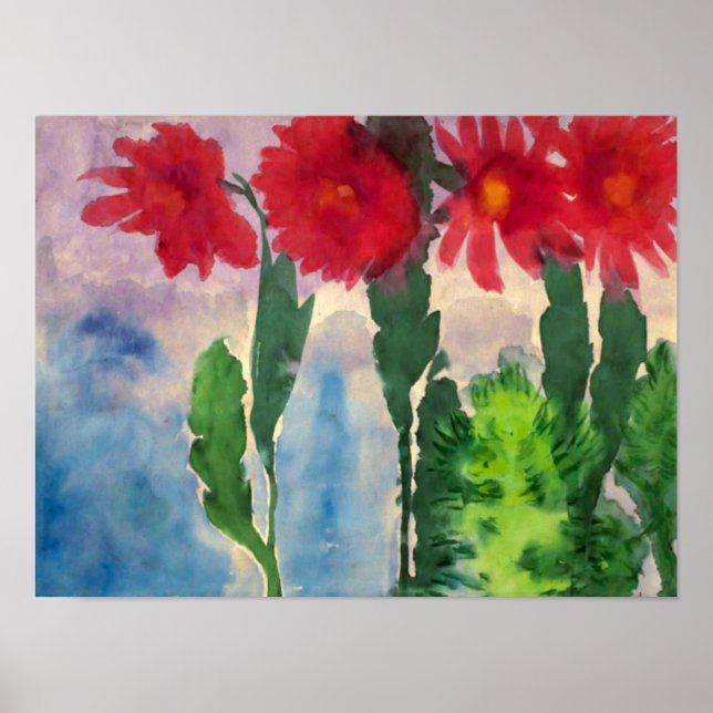 Póster Cactus en Flor | Emil Nolde | (Frente)