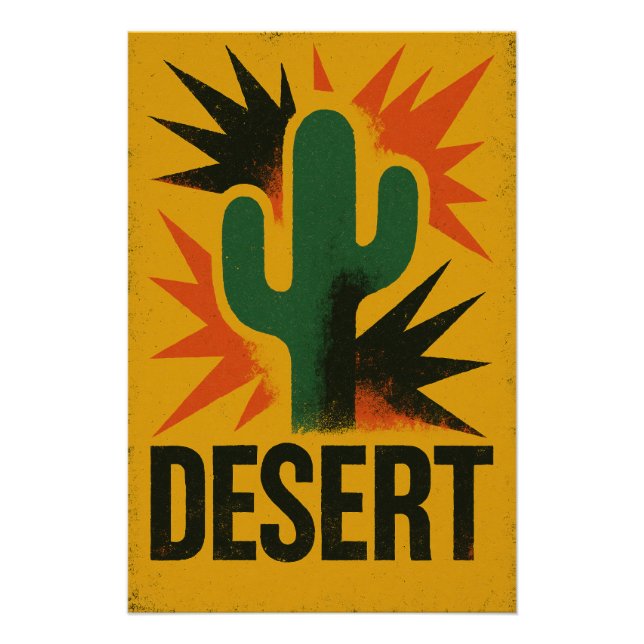 Póster Cactus et soleil du désert (Anverso)