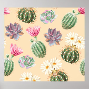 Póster Cactus exitoso: patrón de alto detalle