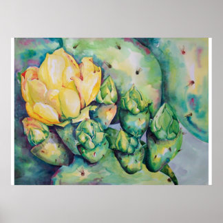Póster Cactus floreciente