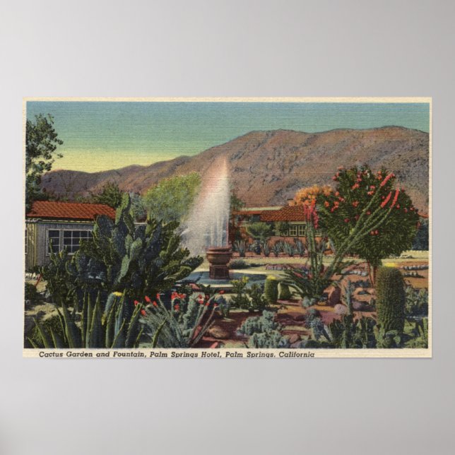 Póster Cactus Garden, Palm Springs Hotel (Frente)
