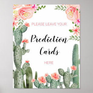 Póster Cactus Green Deje su signo de predicciones