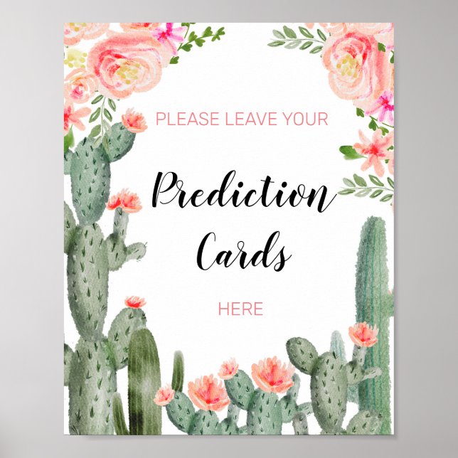 Póster Cactus Green Deje su signo de predicciones (Frente)