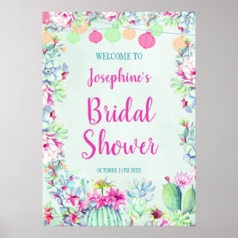 Póster Cactus Lantern Fiesta Suculents Bridal Shower