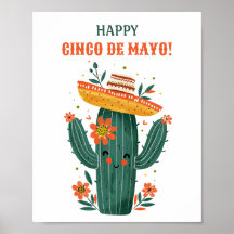 Cactus mexicanos felices Cinco de Mayo