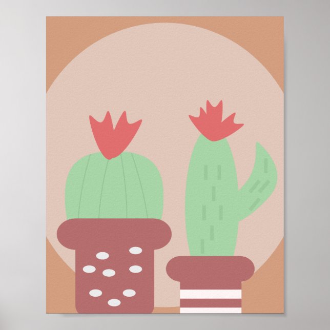 Póster Cactus Plant Pott Aray Pots and Shapes Wall Art (Frente)