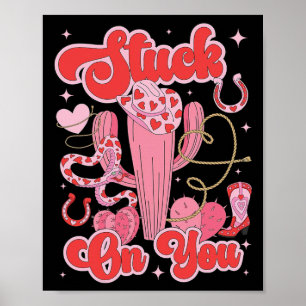 Póster Cactus Planta Suculenta Día de San Valentín Atasca