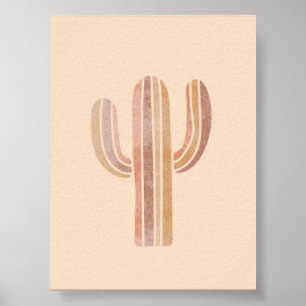 Póster Cactus Simple Boho Dibuja Boho Moda Estética Bo